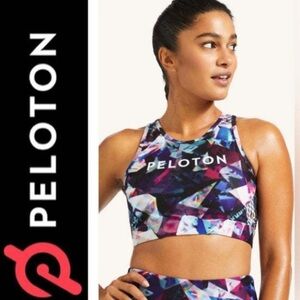 Peloton x Wear it to Heart Jewels in Space High Neck Sports Bra Mesh Back Large